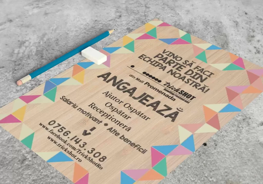 tipar digital color - meniu de restaurant cartonat cu plastifiere